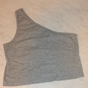 Shein gray one shoulder tank top